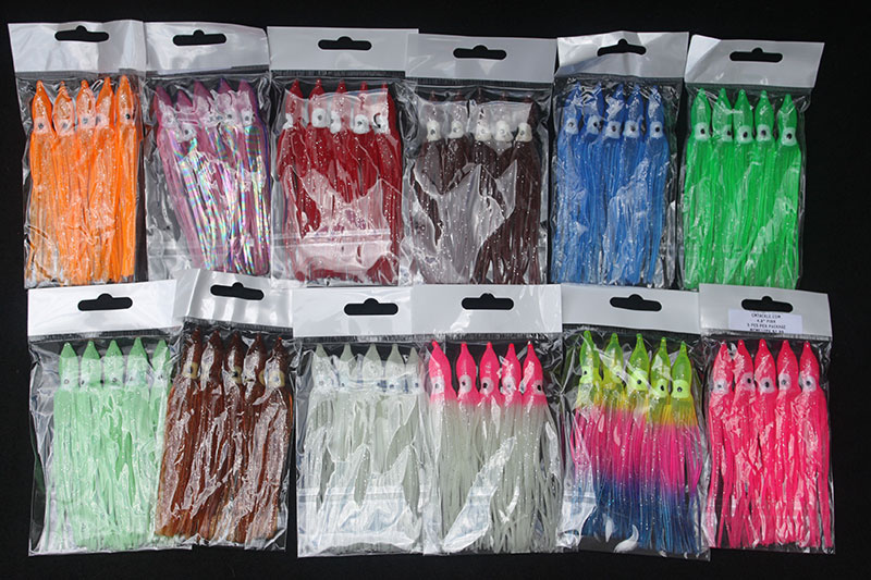 4.8 Squid Octopus Style Skirts Assortment 12 Packs one of each color -  C.M. Tackle Inc. DBA TackleNow!